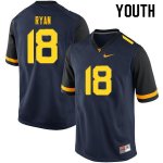 Youth West Virginia Mountaineers NCAA #18 Sean Ryan Navy Authentic Nike Stitched College Football Jersey IW15S84MF